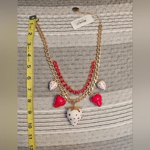 Betsey Johnson Layered Strawberry Necklace - Picture 2 of 3